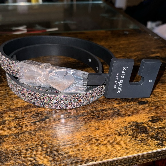 Kate Spade | Leather Rainbow Glitter Reversible Belt Size S NWT - Picture 5 of 7